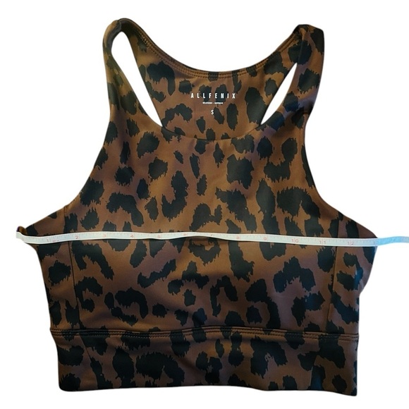 ALL FENIX CHEETAH LONGLINE PADDED SPORTS BRA SIZE SMALL CHOCOLATE & BLACK NWT - Picture 3 of 7